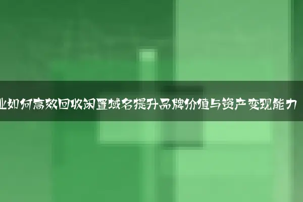 企业如何高效回收闲置域名提升品牌价值与资产变现能力