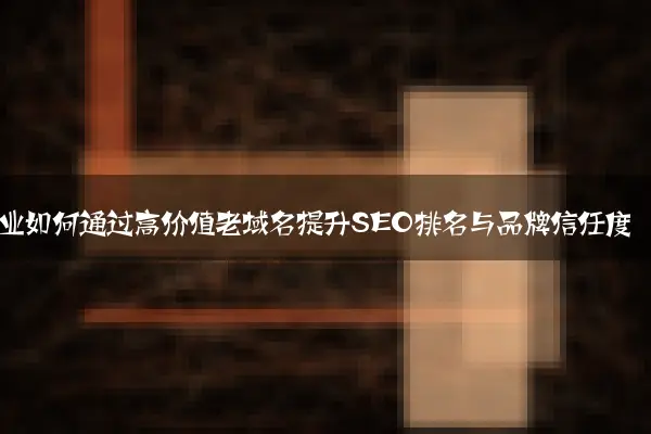 企业如何通过高价值老域名提升SEO排名与品牌信任度